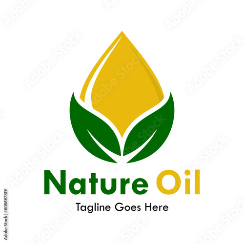 Nature oil design logo template illustration