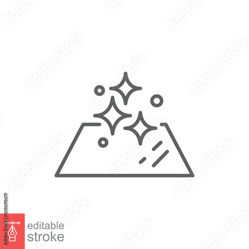 Clean surface icon. Simple outline style. Easy cleaning, cleanliness floor, ceramic, housekeeping concept. Thin line symbol. Vector illustration isolated on white background. Editable stroke EPS 10.