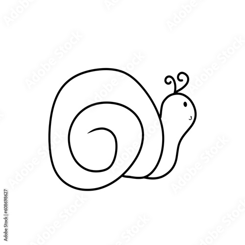 snail cartoon, cartoon outline, vector,illustration