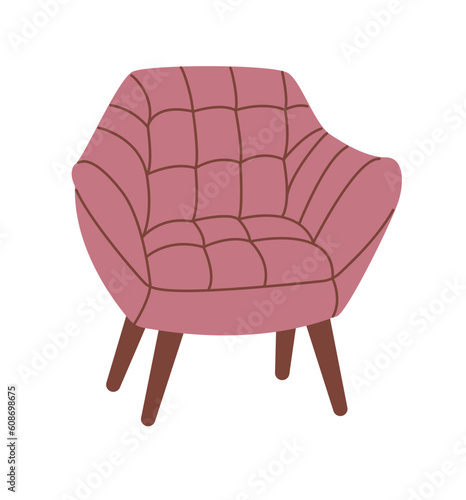 Armchair in trendy, modern style. Living room and patio furniture.