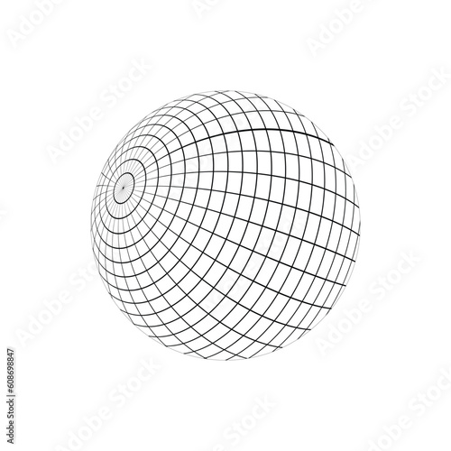 earth globe icon with black grid