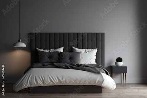 Minimal modern cozy bedroom, a space for relaxation and rest, AI generated