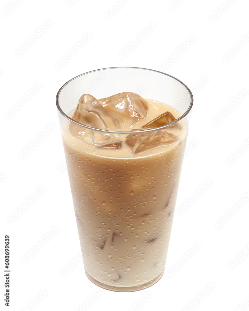 グラスに入ったカフェオレのイラスト リアル グラスに入ったカフェオレのイラスト リアル