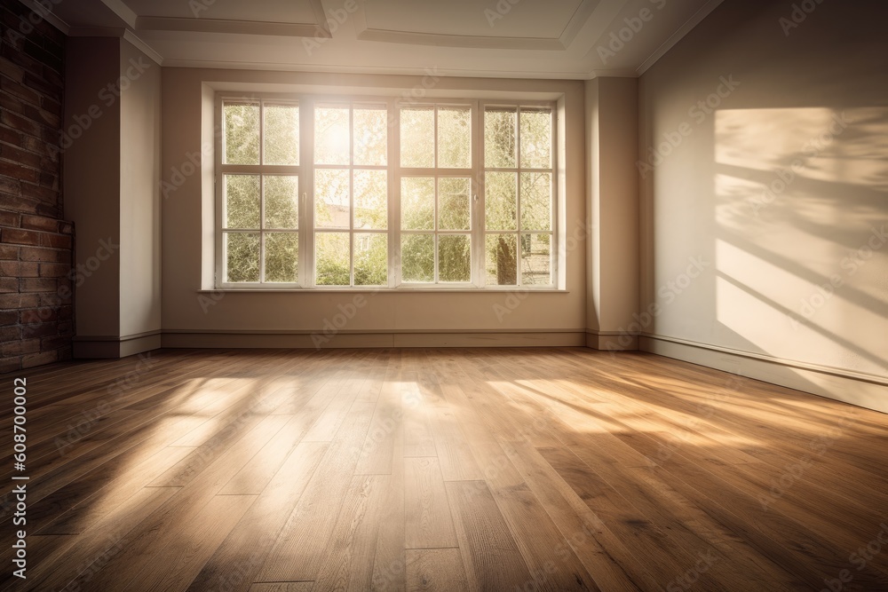 Obraz premium Empty room in modern house, generative AI