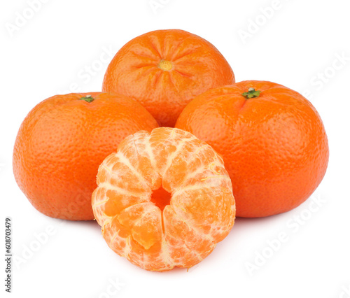 Tangerines isolated on white background.