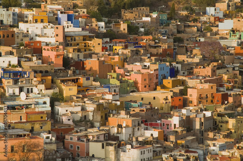 View over the historic town of Guanajuato, Province of Guanajuato, Mexico