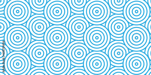 Seamless abstract blue patter background with waves texture. circles with seamless pattern overloping blue geomatices retro background.