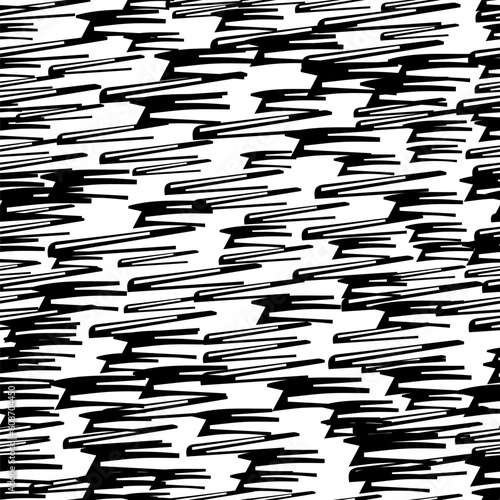Seamless pattern with black pencil brushstrokes