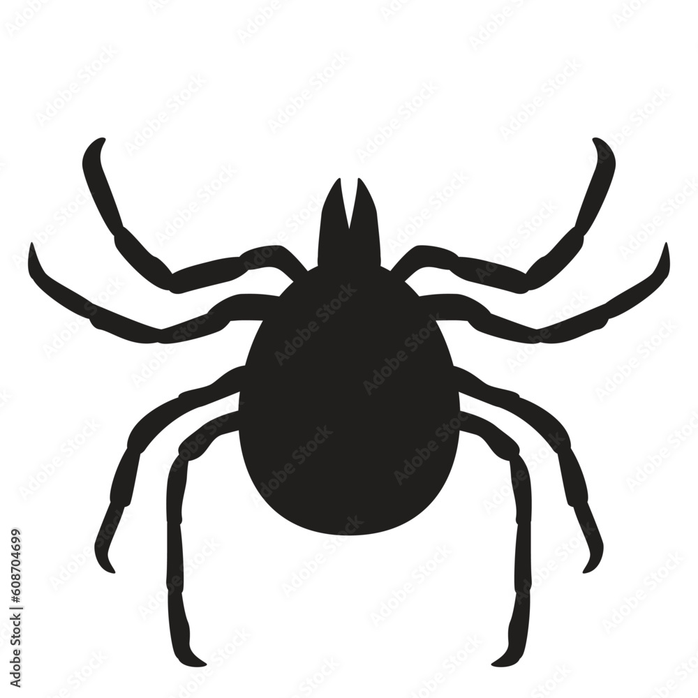 Tick vector illustration. Insect is simple flat style isolated on