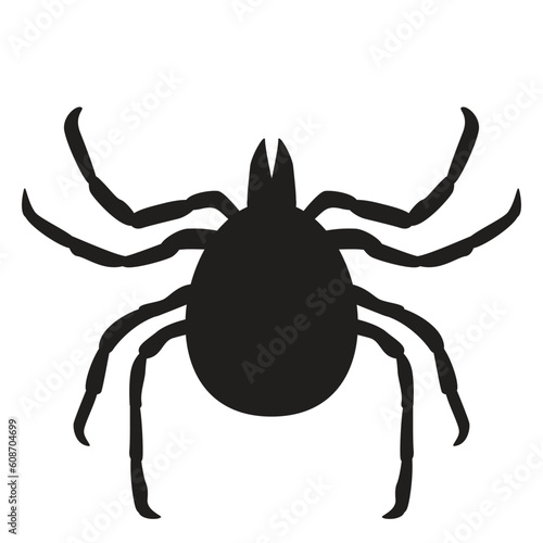 Tick vector illustration. Insect is simple flat style isolated on