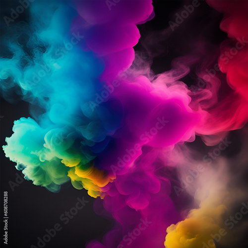 swirling blue and purple smoke of vape