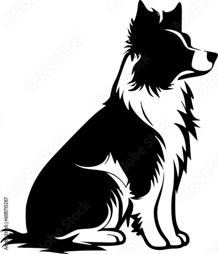 Wallpaper Mural Border Collie - Black and White Isolated Icon - Vector illustration Torontodigital.ca