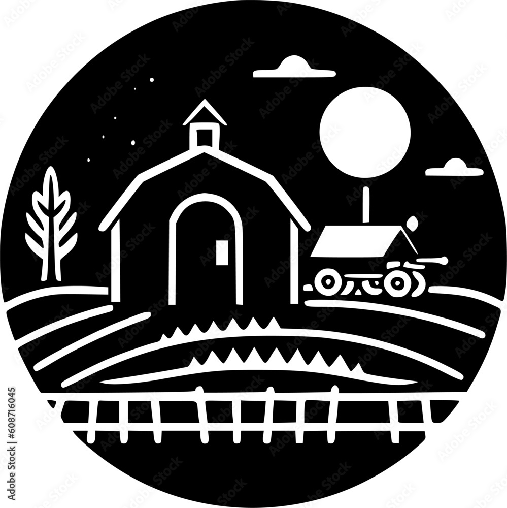 Farm | Minimalist and Simple Silhouette - Vector illustration