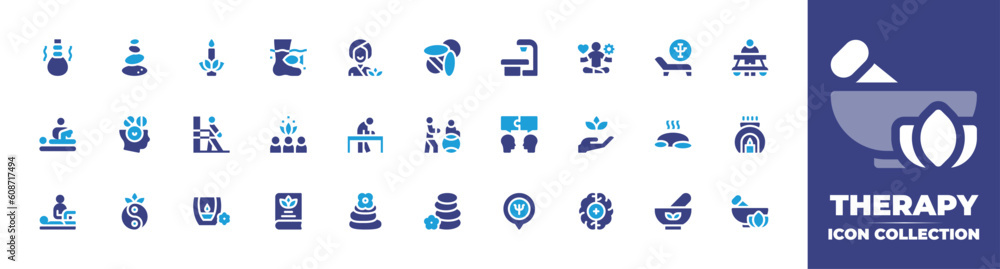 Therapy icon collection. Duotone color. Vector and transparent ...