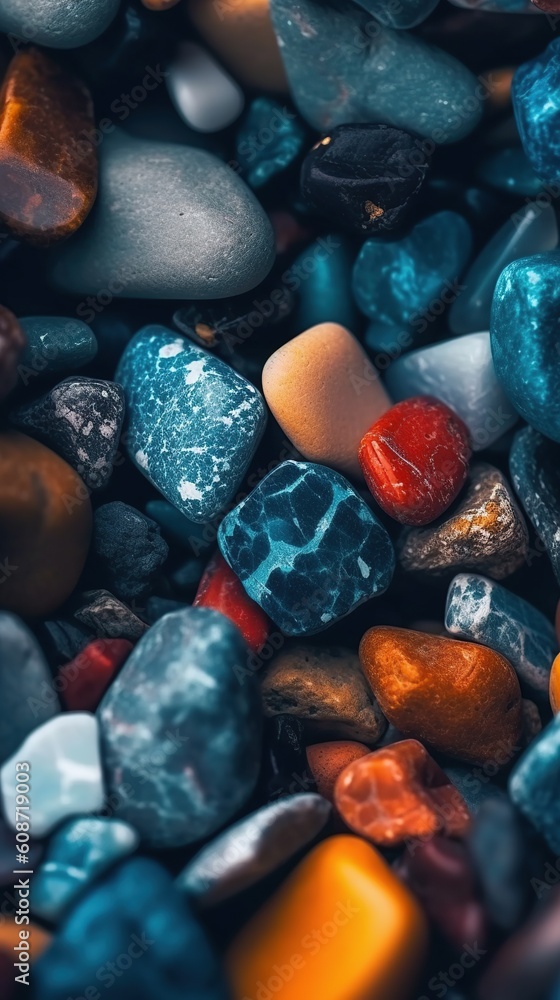 Illustration of small sea stone pebble background, AI Generated Illustration of small sea stone pebble background, AI Generated