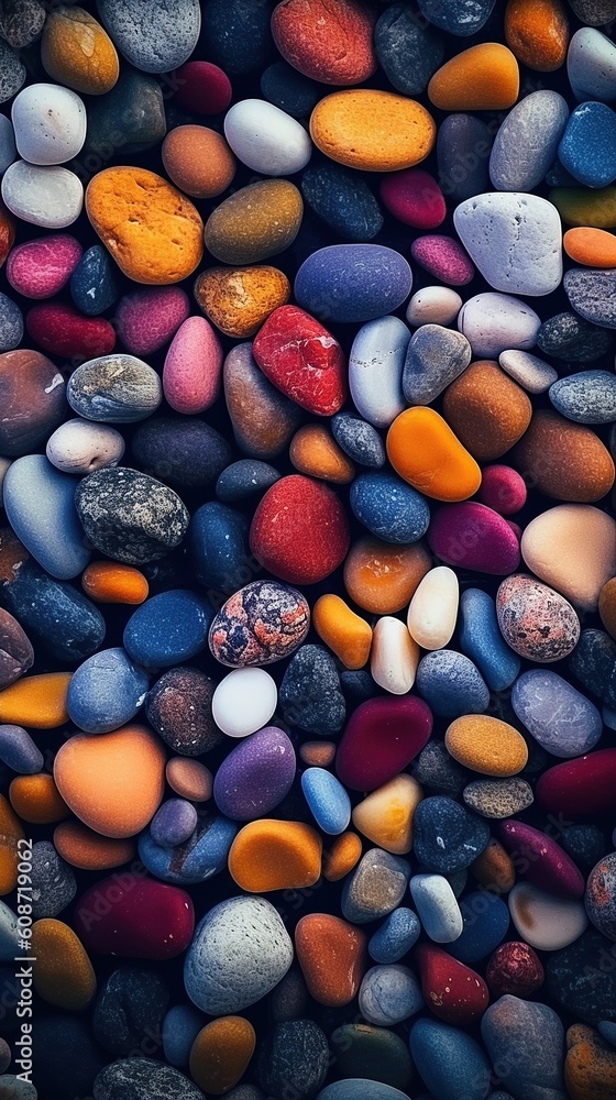 Illustration of small sea stone pebble background, AI Generated Illustration of small sea stone pebble background, AI Generated