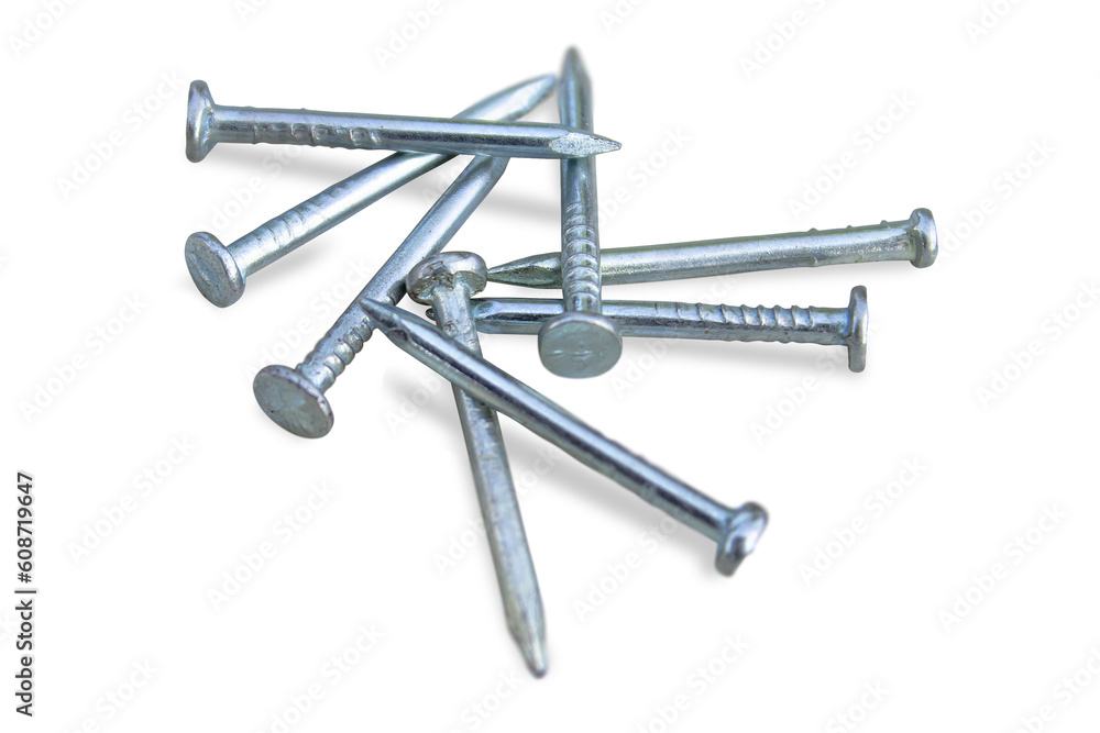 Metal nails isolated on transparent background. Metal nails isolated on transparent background.