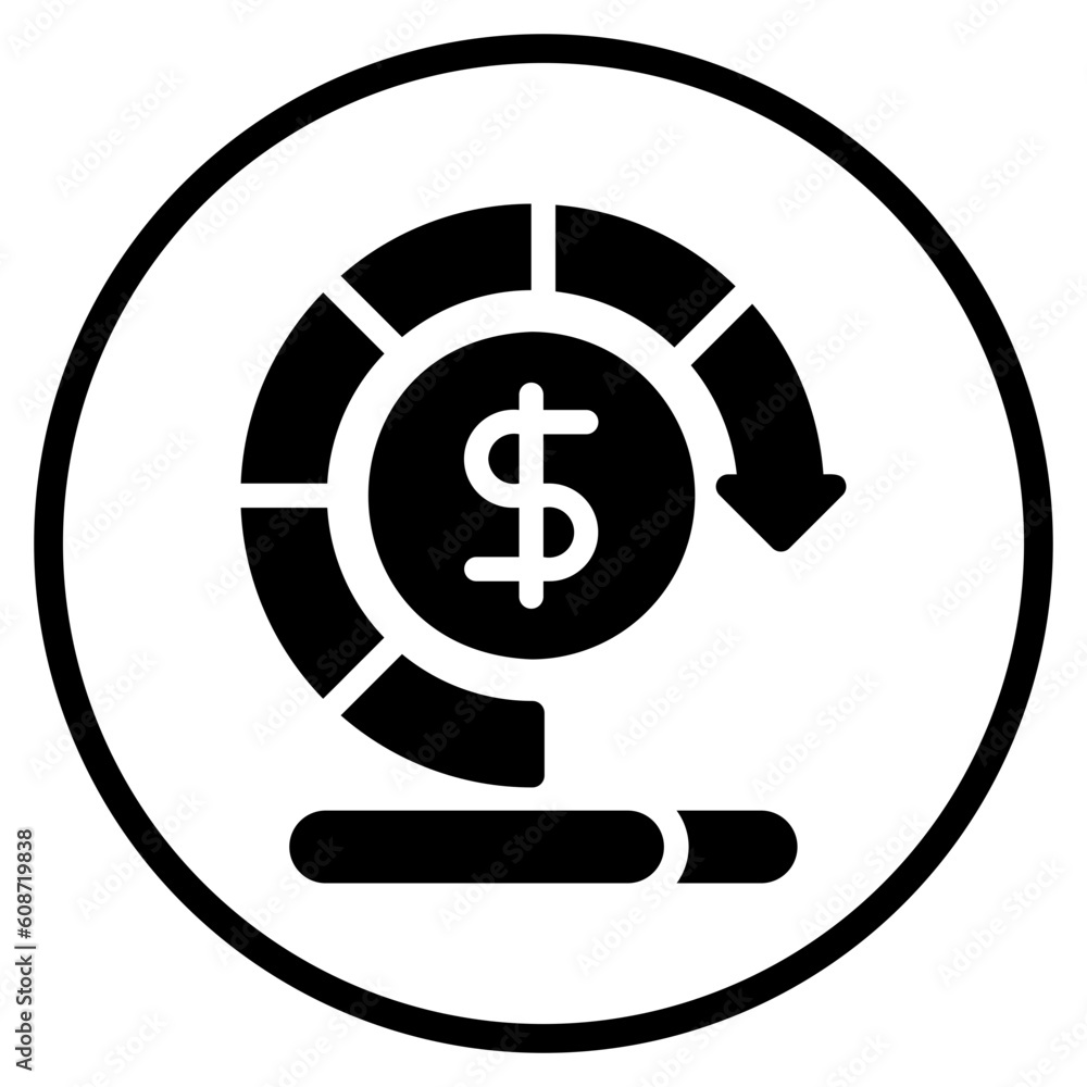 performance money glyph icon performance money glyph icon