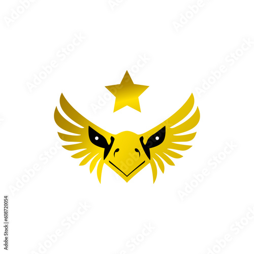 Vászonkép gold eagle wings star logo vector illustration template design