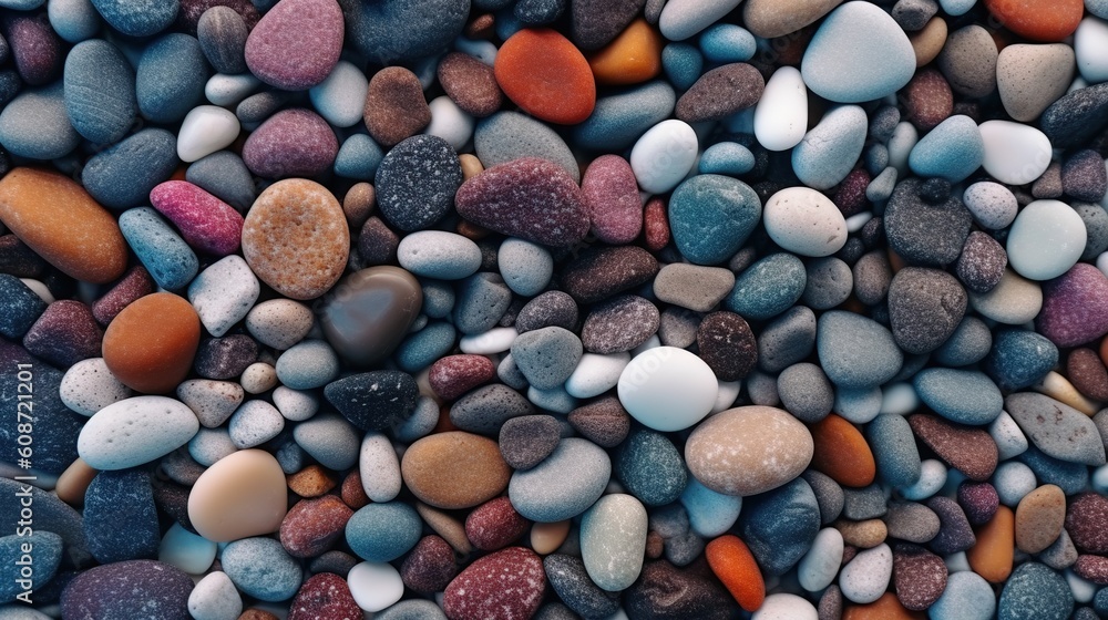 Illustration of small sea stone pebble background, AI Generated Illustration of small sea stone pebble background, AI Generated