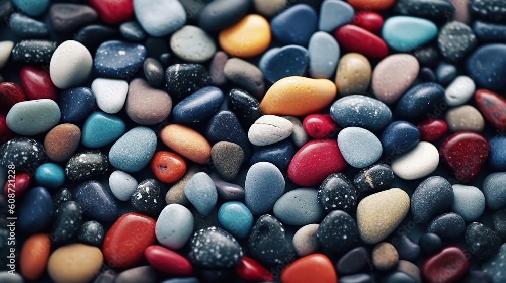 Illustration of small sea stone pebble background, AI Generated Illustration of small sea stone pebble background, AI Generated