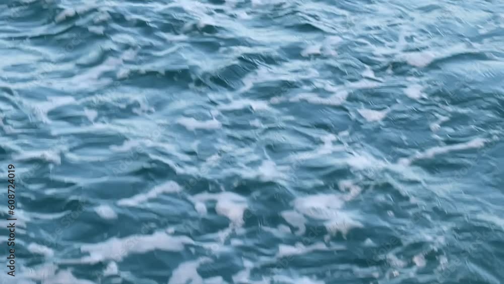 Sea waves with foam captured in motion. Abstract blue waves movement. Chaotic movement for background. Sea waves with foam captured in motion. Abstract blue waves movement. Chaotic movement for background.