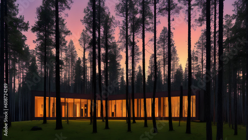 modern house in the woods