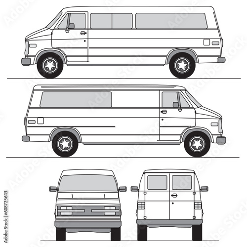 outline of van, minibus part 40