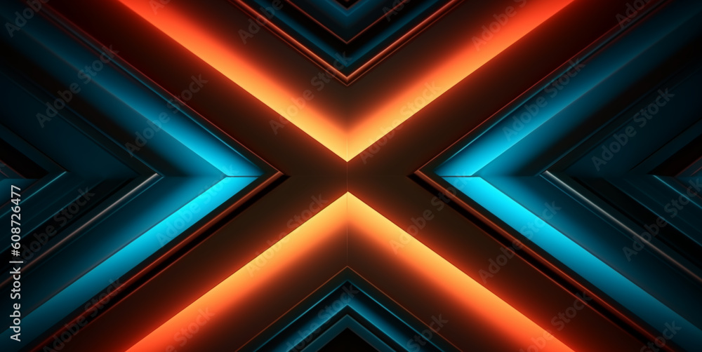 Fototapeta premium Geometric pattern background with light effect. generative ai