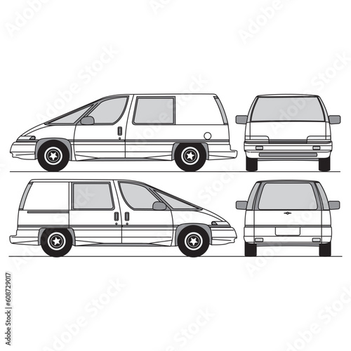 outline of van, minibus part 30