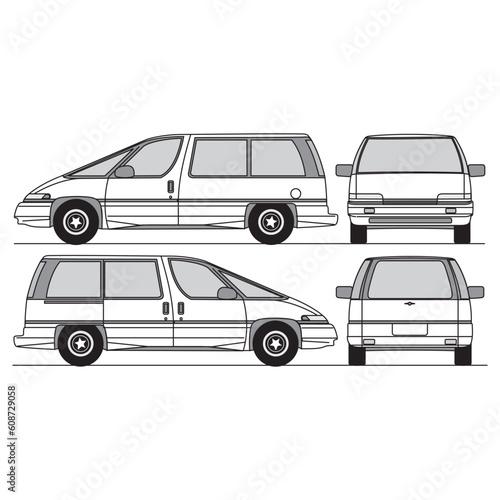 outline of van, minibus part 29
