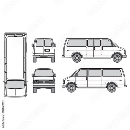 outline of van, minibus part 28