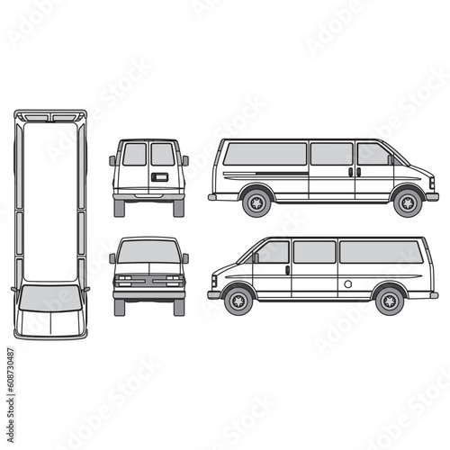 outline of van, minibus part 25