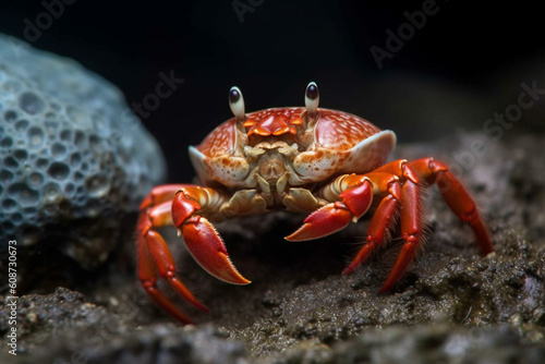 Generative AI. a rocky sea crab