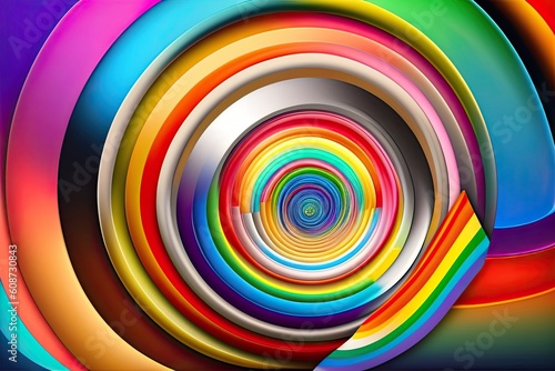 Rainbow Abstract Generative AI Design Illustration