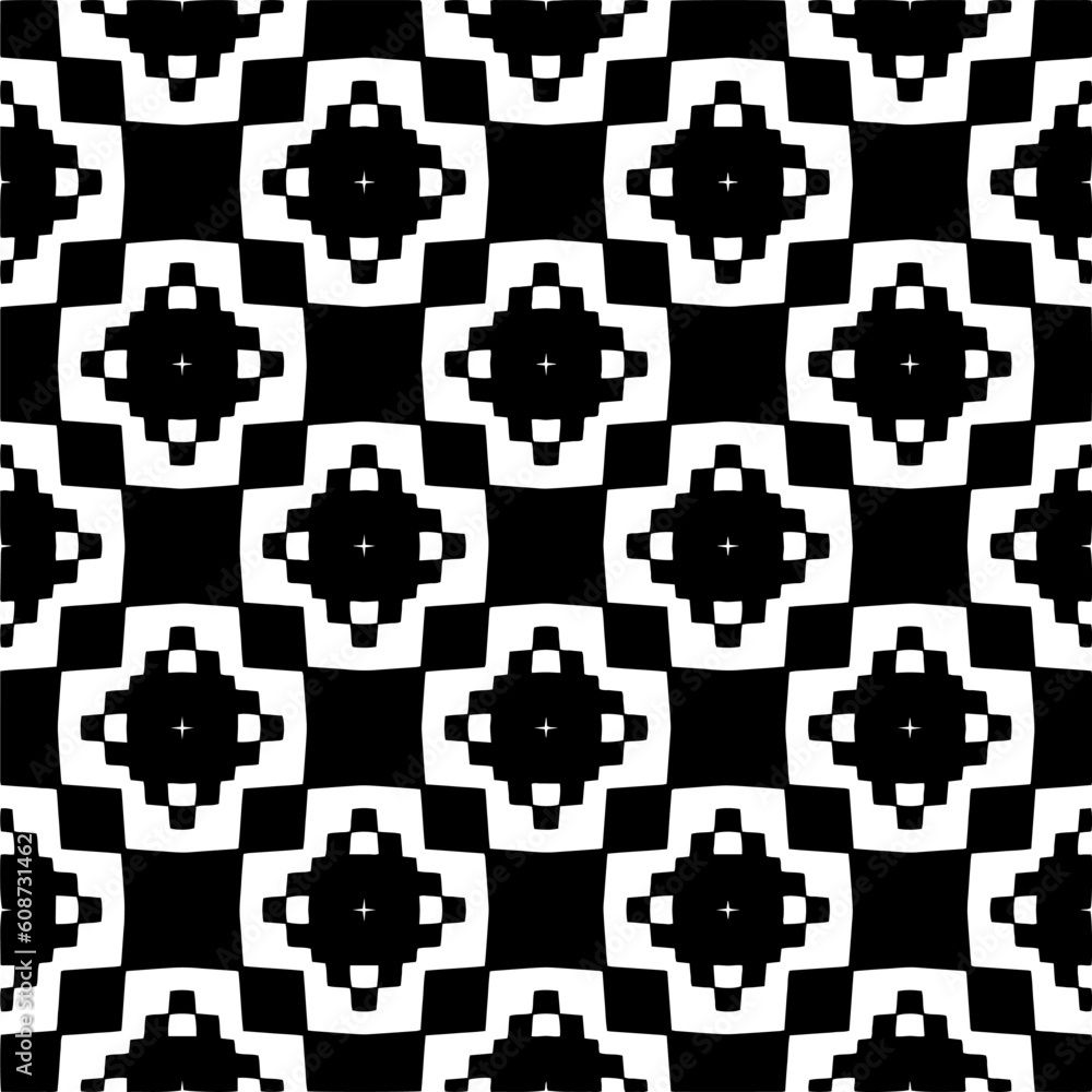 Seamless vector background with repeat pattern. Black and white color. Perfect for fashion, textile design, cute themed fabric, on wall paper, wrapping paper, fabrics and home decor.