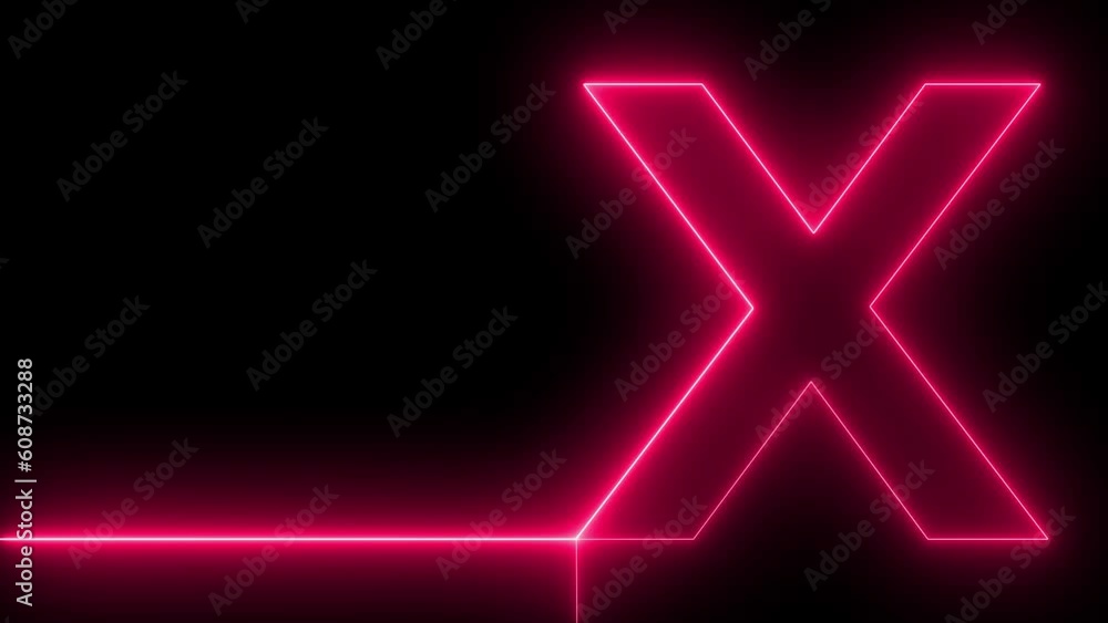 Cross Close icon sign glowing neon lights seamless loop animation Cross Close icon sign glowing neon lights seamless loop animation