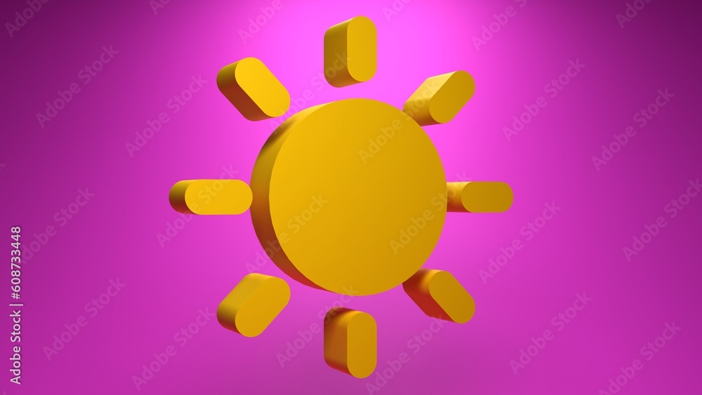 Sun icon on pink background