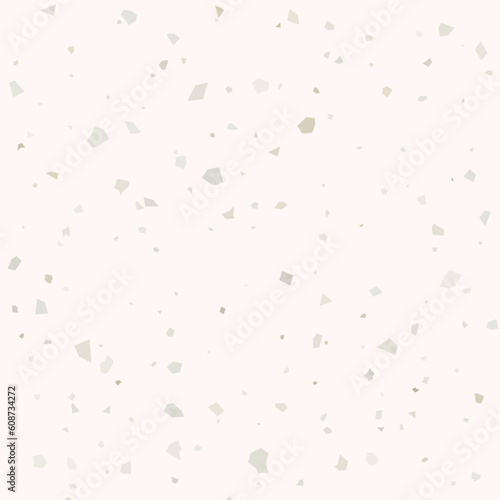 Terrazzo flooring textured surface modern abstract pattern. Vector seamless abstract repeat with chips of marble or granite in soft pastel colors.