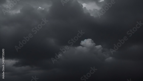Cloudy sky, black background. Generate by AI