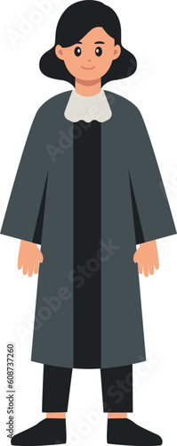 Lawyer Female Judge Illustration Vector