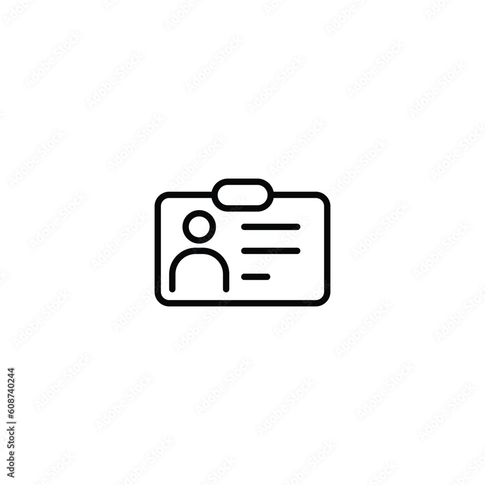 ID card icon design collection series, outline editable stroke