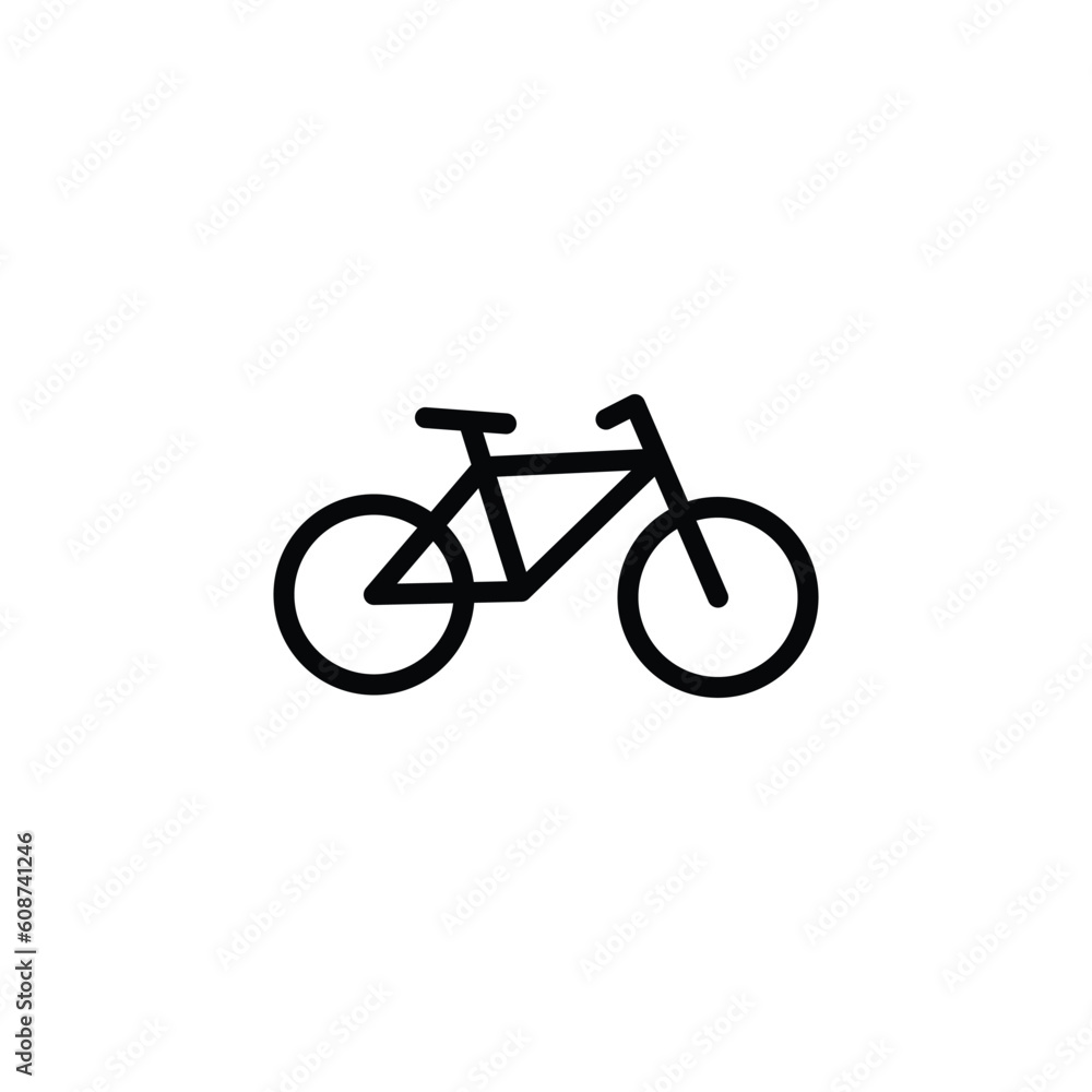 Icon of bicycle, flat design, solid color Icon of bicycle, flat design, solid color