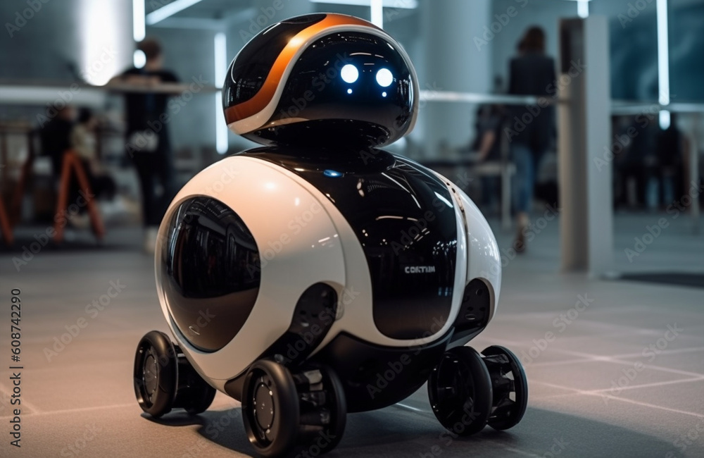 Fototapeta premium Embracing the AI Renaissance: A Vision of a Future Imbued with Advanced Robotics, Transforming Everyday Life and Pioneering the New Era of Artificial Intelligence and Robots.