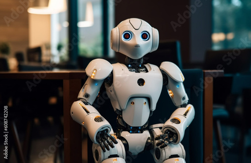 Embracing the AI Renaissance: A Vision of a Future Imbued with Advanced Robotics, Transforming Everyday Life and Pioneering the New Era of Artificial Intelligence and Robots. photo