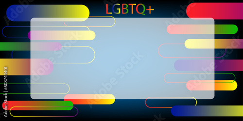 LGBTQ rectangle futuristic background vector for equality technology and finance concept and education for future