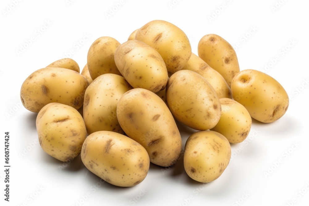 Fresh Raw Potato on White Background Fresh Raw Potato on White Background