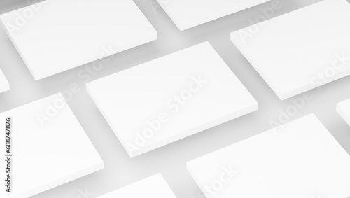 Wallpaper Mural Empty white business card mock up for branding design, blank platform template graphic 3D illustration Torontodigital.ca