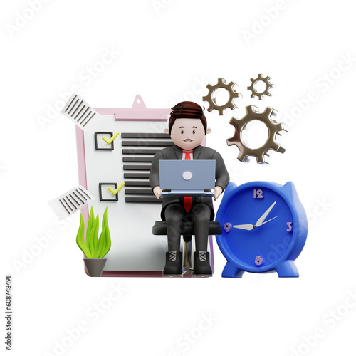 3d illustration Businessman Making Plans