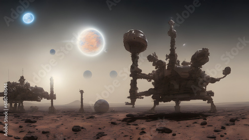 futuristic housing in space